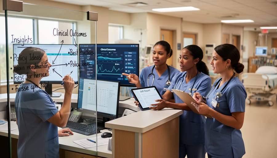 Nurse's hands documenting patient observations on clipboard
